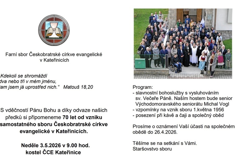 70 let sboru v Kateřinicích